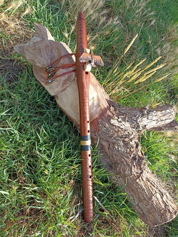 Mi (E) Sapele wood native american flute Eagle totem