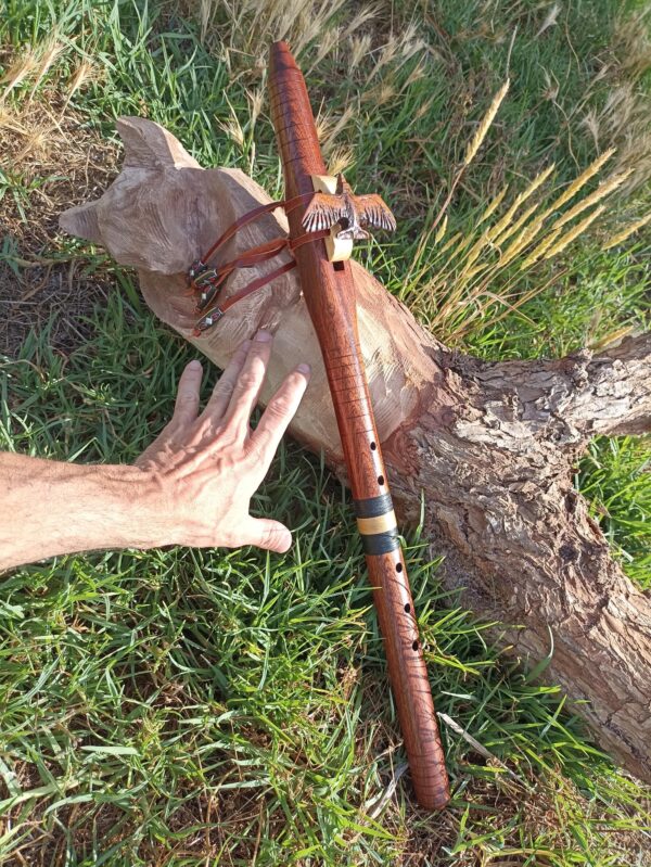 Mi (E) Sapele wood native american flute Eagle totem