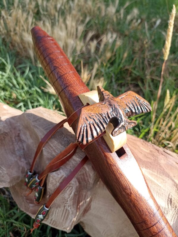Mi (E) Sapele wood native american flute Eagle totem
