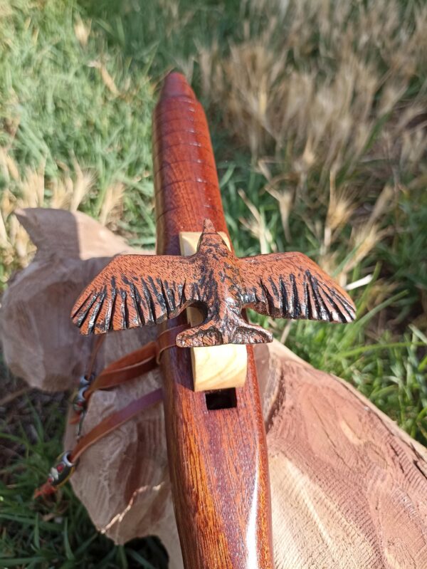 Mi (E) Sapele wood native american flute Eagle totem