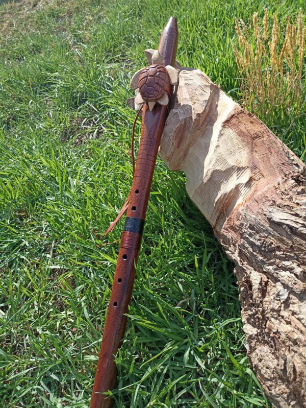 Fa (F) Sapele wood native american flute turtle totem
