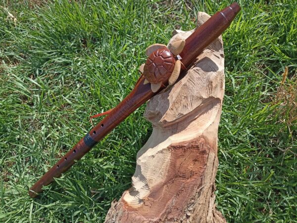 Fa (F) Sapele wood native american flute turtle totem