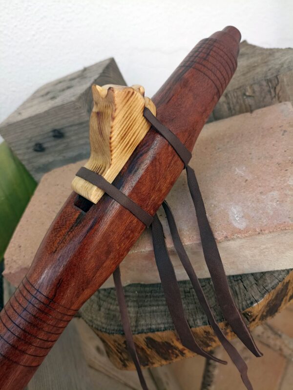 Fa (F) Sapele wood native american flute wolf totem