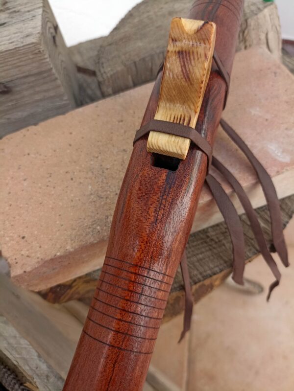 Fa (F) Sapele wood native american flute wolf totem