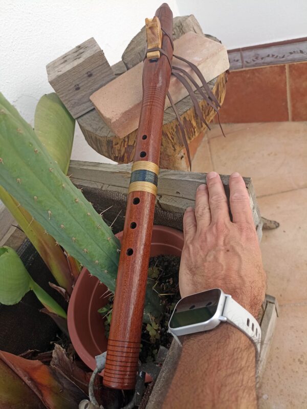 Fa (F) Sapele wood native american flute wolf totem