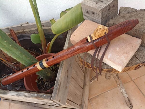 Fa (F) Sapele wood native american flute wolf totem