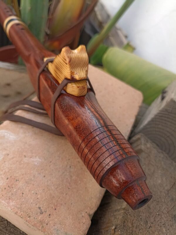 Fa (F) Sapele wood native american flute wolf totem