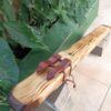 Mi (E) Pine wood drone native american flute with tiger eyes inlay