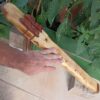 Mi (E) Pine wood drone native american flute with tiger eyes inlay