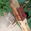 Mi (E) Pine wood drone native american flute with tiger eyes inlay