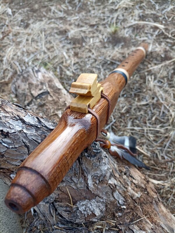 Mi (E) Huayruro wood native american flute with bird totem