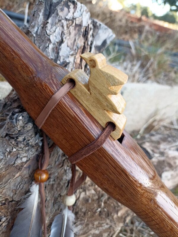 Mi (E) Huayruro wood native american flute with bird totem