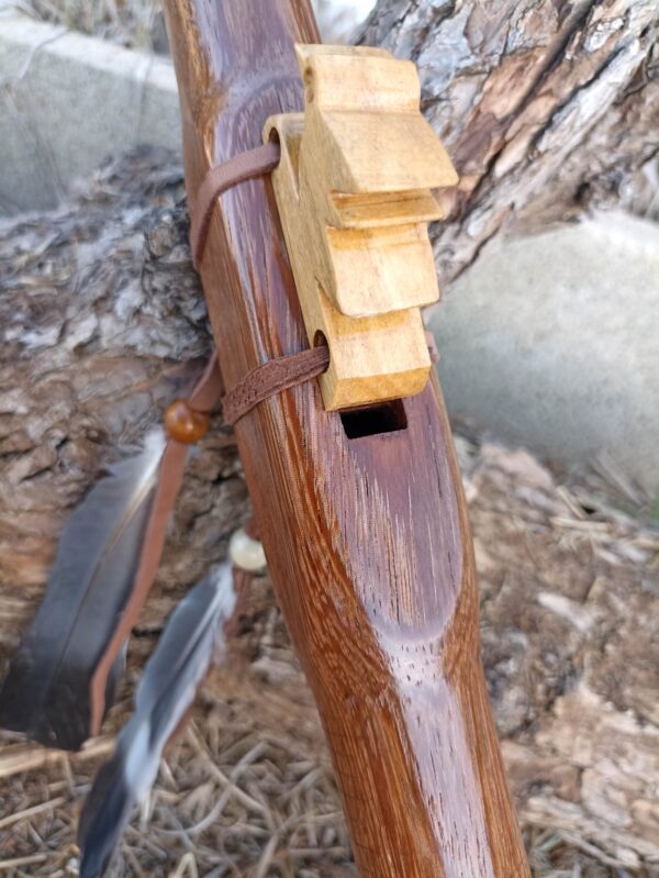 Mi (E) Huayruro wood native american flute with bird totem