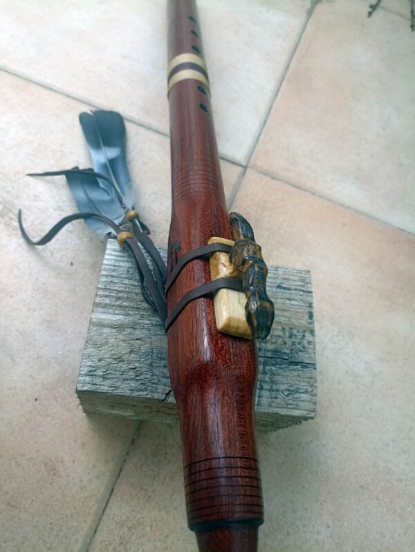 Mi (E) Sapele wood native american flute snake totem