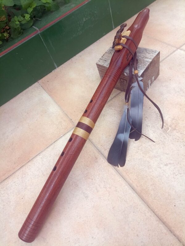 Mi (E) Sapele wood native american flute snake totem