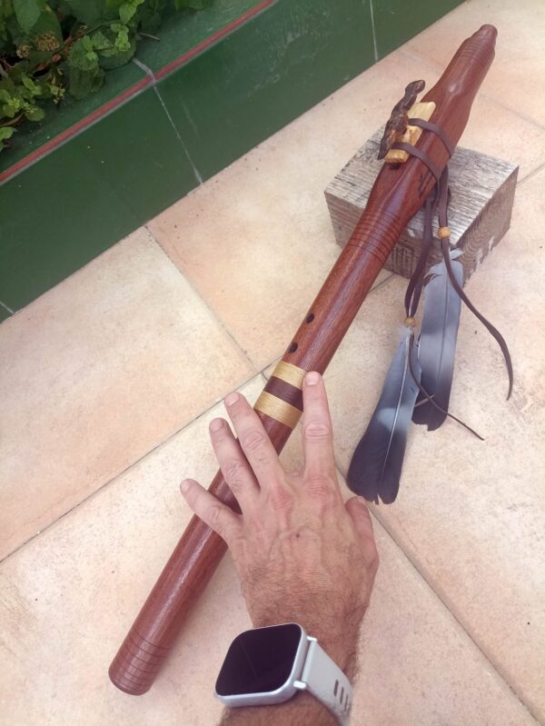 Mi (E) Sapele wood native american flute snake totem