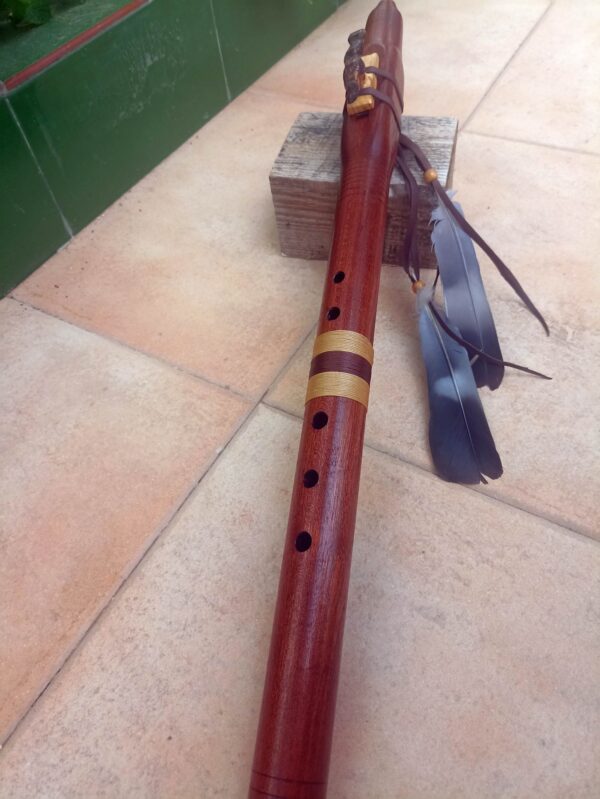 Mi (E) Sapele wood native american flute snake totem