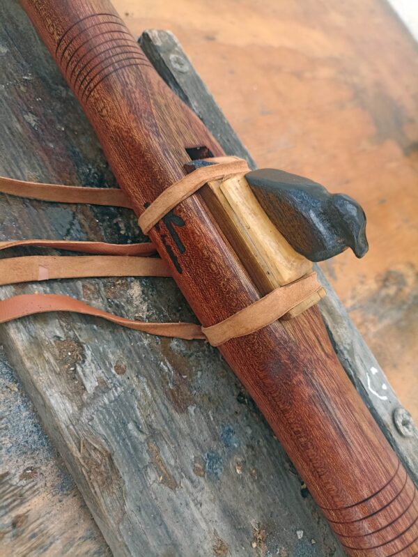 Mi (E) Sapele wood native american flute bird totem